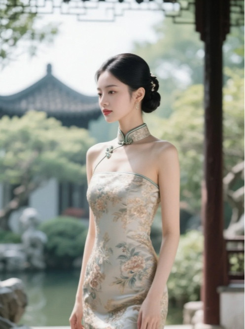 温婉佳人旗袍裹身，曲线玲珑尽显女人味