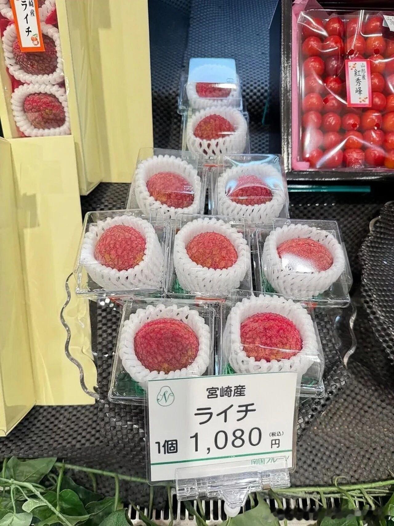 被惊呆🤯日本的生异性荔枝一颗居然要卖1080元（合人民币45.5元）看来，