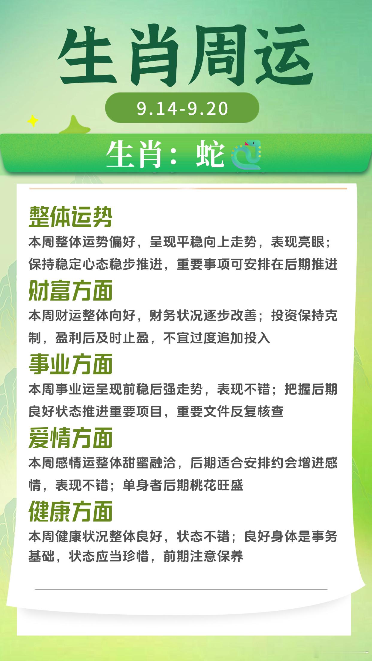 【一周运势抢先知】🚀9月14日至9月20日，你的生肖运势指南来啦！🌟​