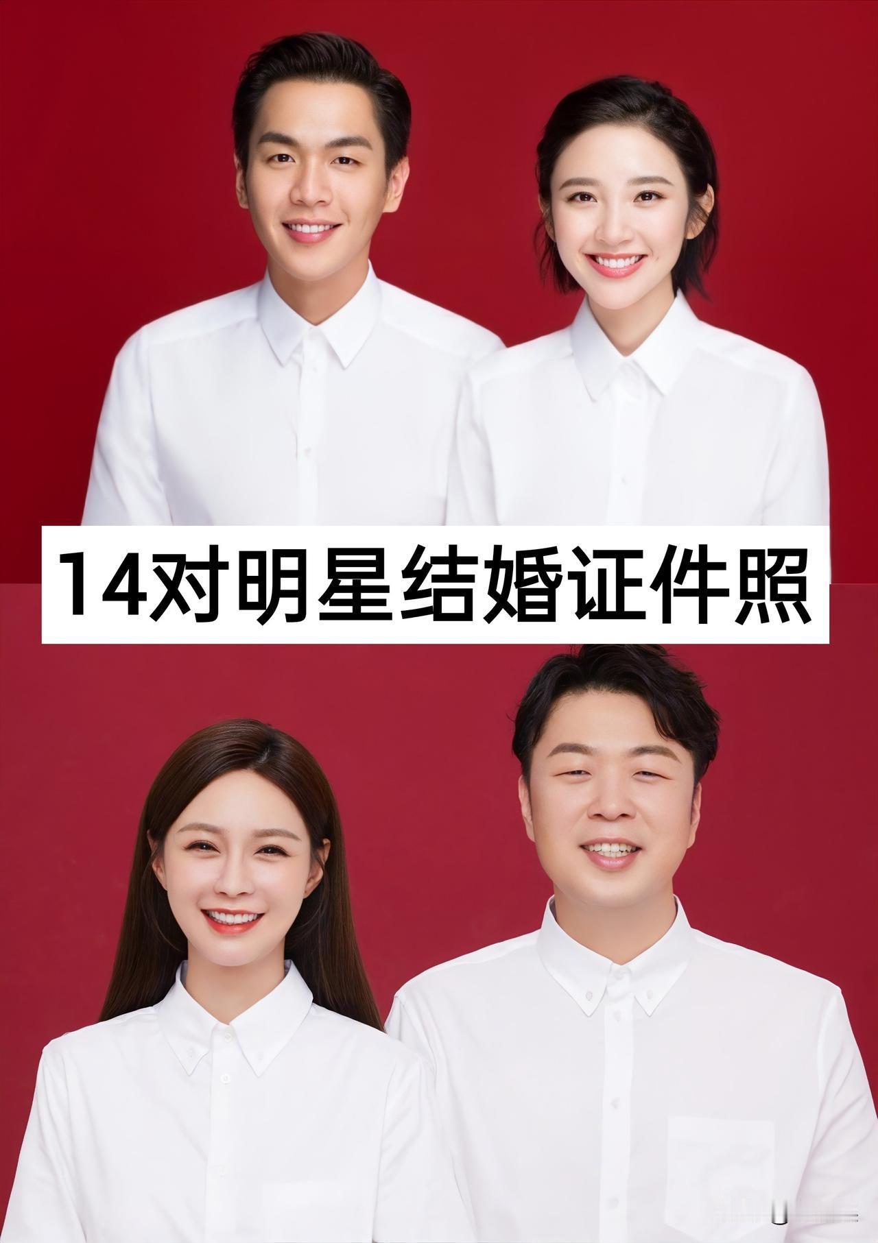 14对“明星夫妻“结婚证件照明星夫妻合影明星夫妻