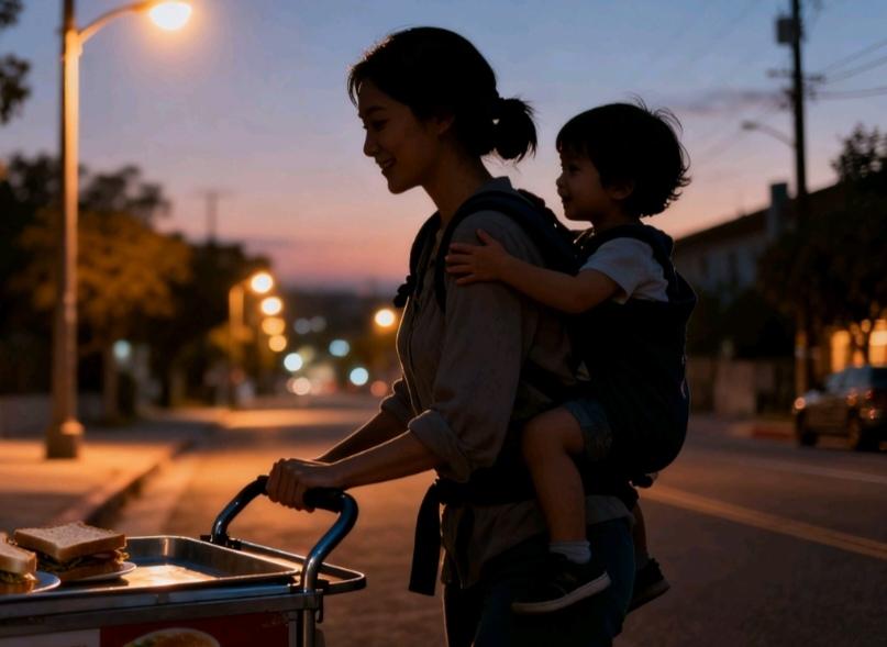 我们小区有位单亲妈妈，她身上那股韧劲，总让我打从心底里佩服。丈夫在一年前因