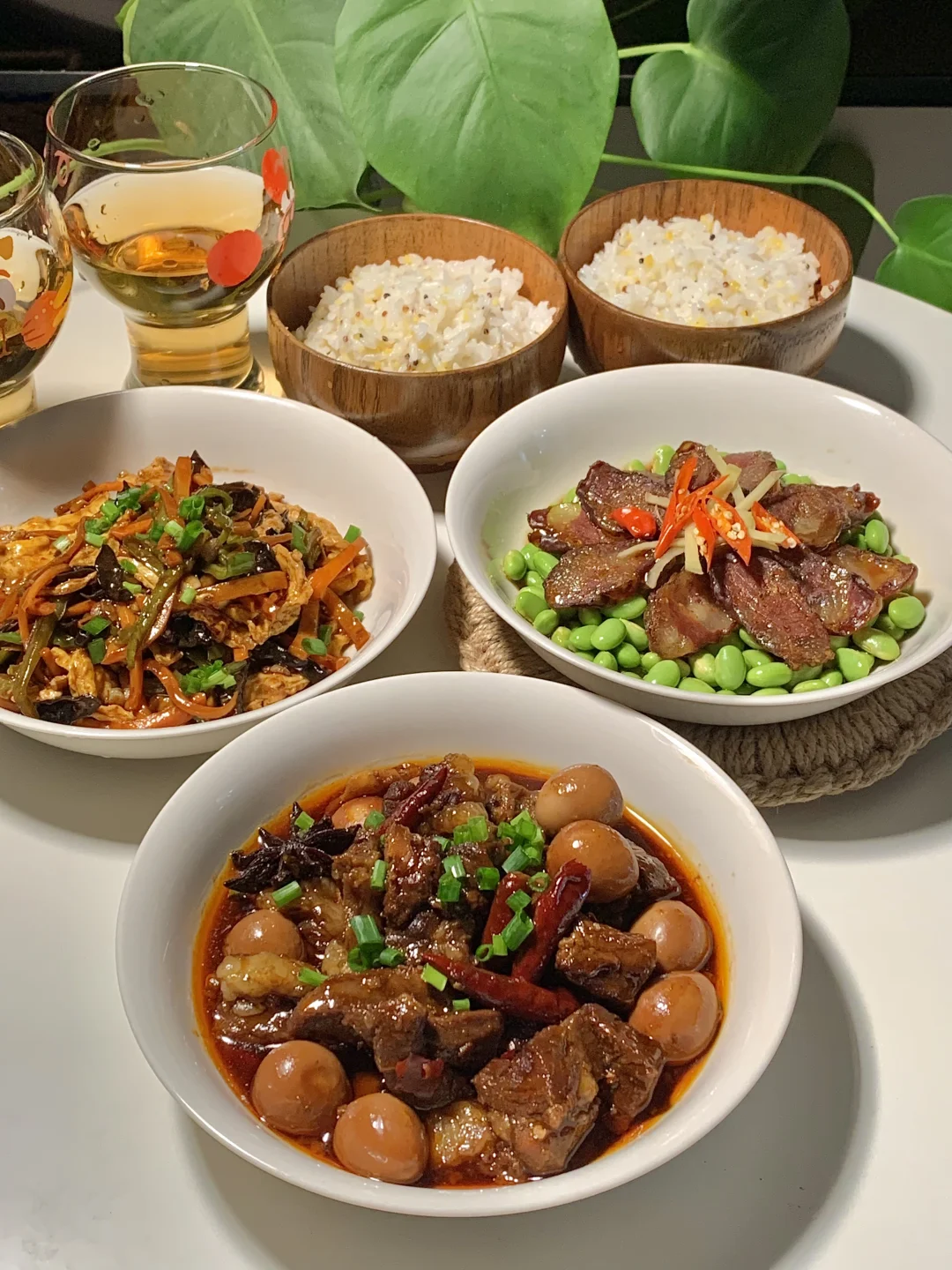二人食晚餐❣️红烧牛肉鱼香鸡蛋