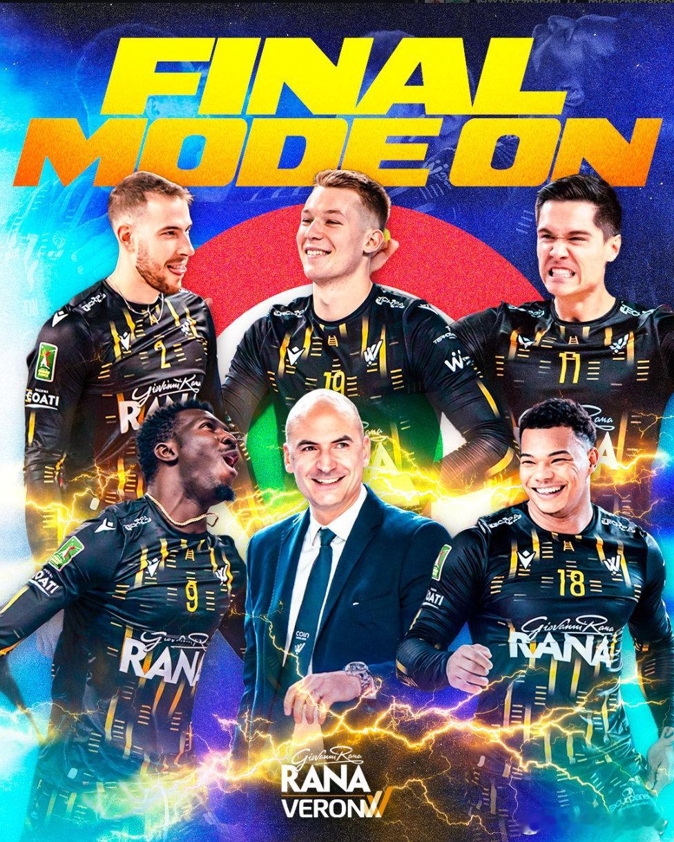 维罗纳晋级杯赛决赛，俱乐部庆祝海报出炉。男排意大利男排超级联赛