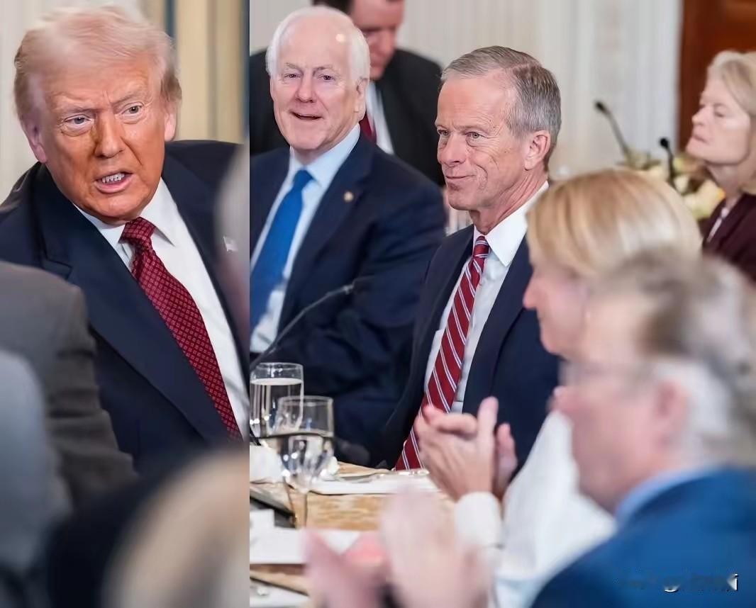 在昨天民主党获得出乎意料的大胜后，晚上，特朗普召集共和党参议员开了个闭门会议，会