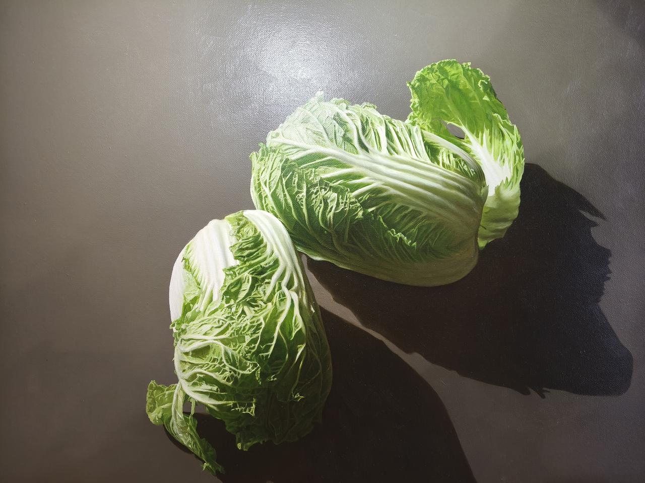 观亚西画作，品白菜里的人间味昨日走进亚西老师的公司，沉浸在他的画作世界里，