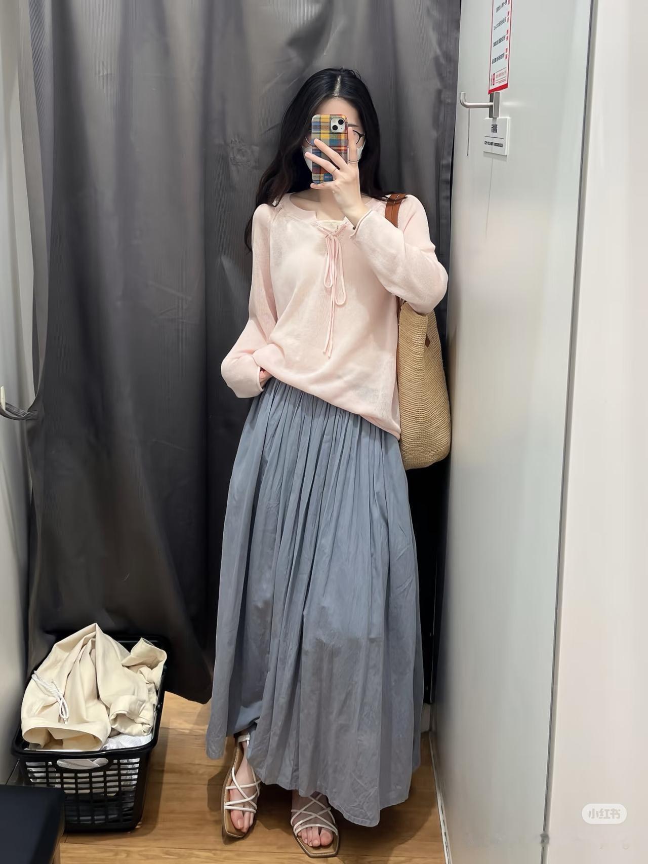 👭Muji五一出游穿搭～强捻半裙我会一直穿！强捻半裙穿了四个年头啦～每年拿出