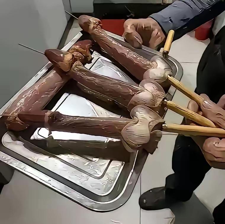 师傅是个正经人，怎么老是看着这串哪还儿，串的不对劲啊！用鸡心，鸡脖子，鸡肾，串起