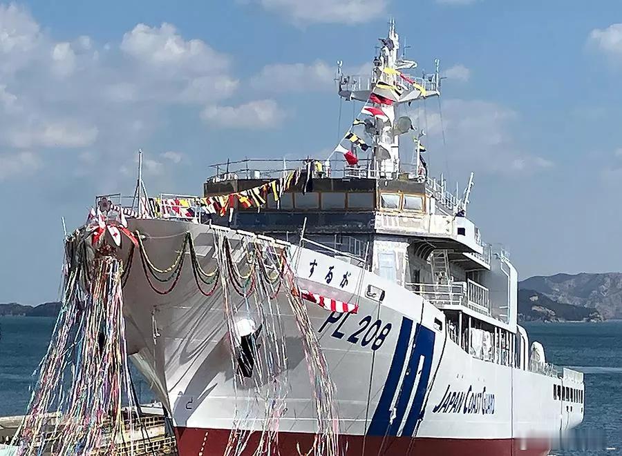 海保PL-208“骏河”号巡视船昨天在三菱重工玉野工厂下水。此舰为宫古级八号舰，