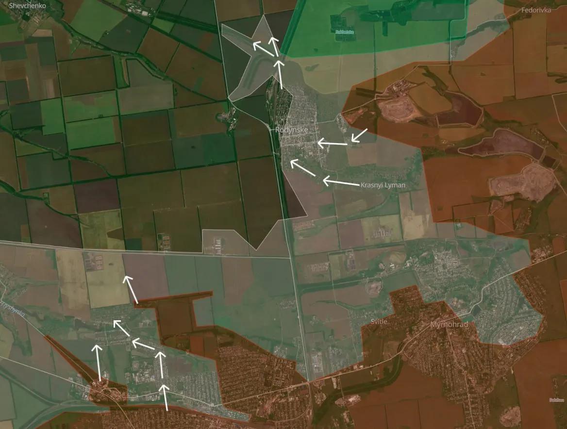 俄罗斯军队继续在红军城西北压缩乌军战线，乌军在格里西内的堡垒已风雨飘摇。虽然乌