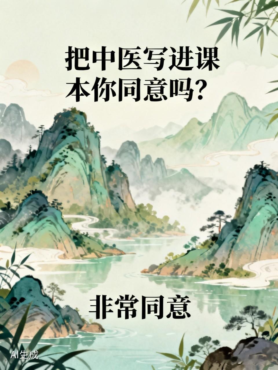 把中医写进课本，我举双手赞成！中医作为咱们老祖宗传承千年的智慧结晶，蕴含着无数宝