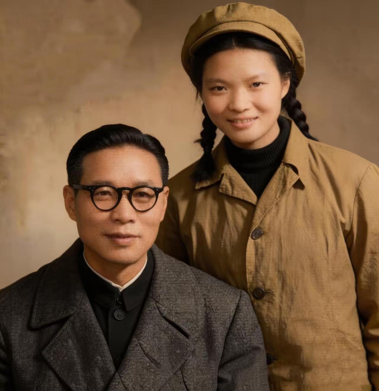 这是沈醉与女儿在一起。直到1980年，沈醉才被认定为起义将领的身份。当初，解