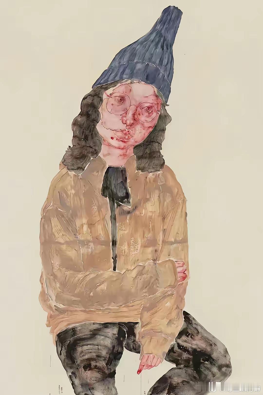清华美院丁荭教授的绘画作品…说实在的，我实在没看懂👇🏻为什么画成这个造型。尤
