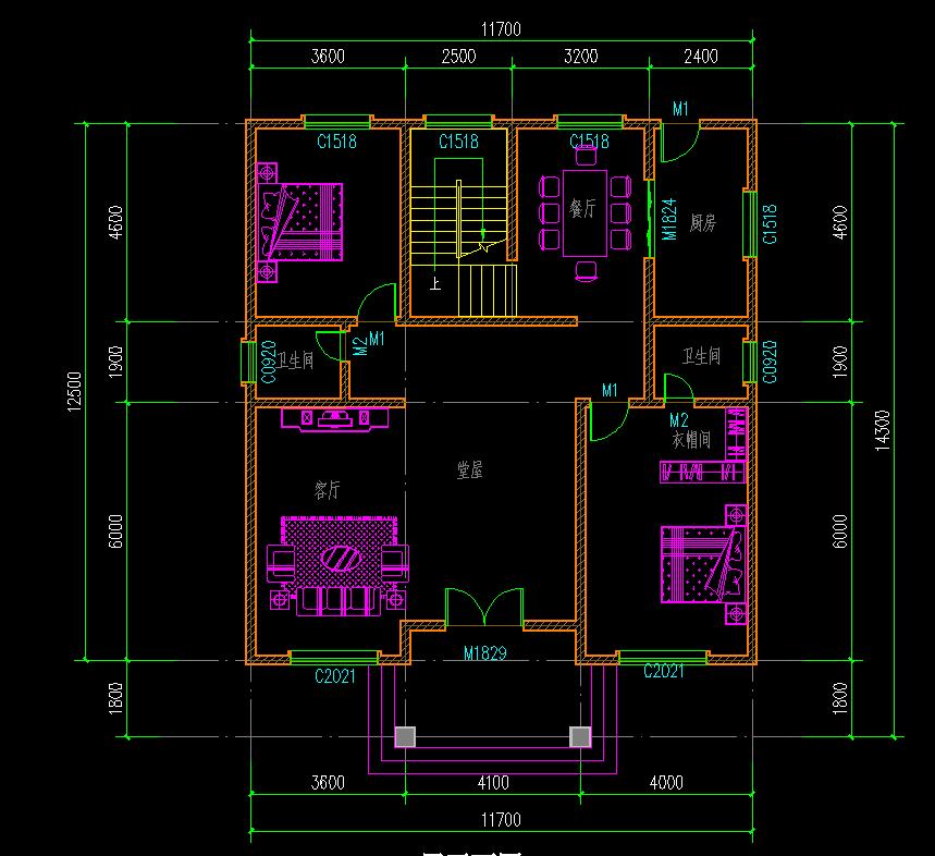 带详细尺寸的别墅设计图纸。农村自建房别墅设计自建房设计别墅