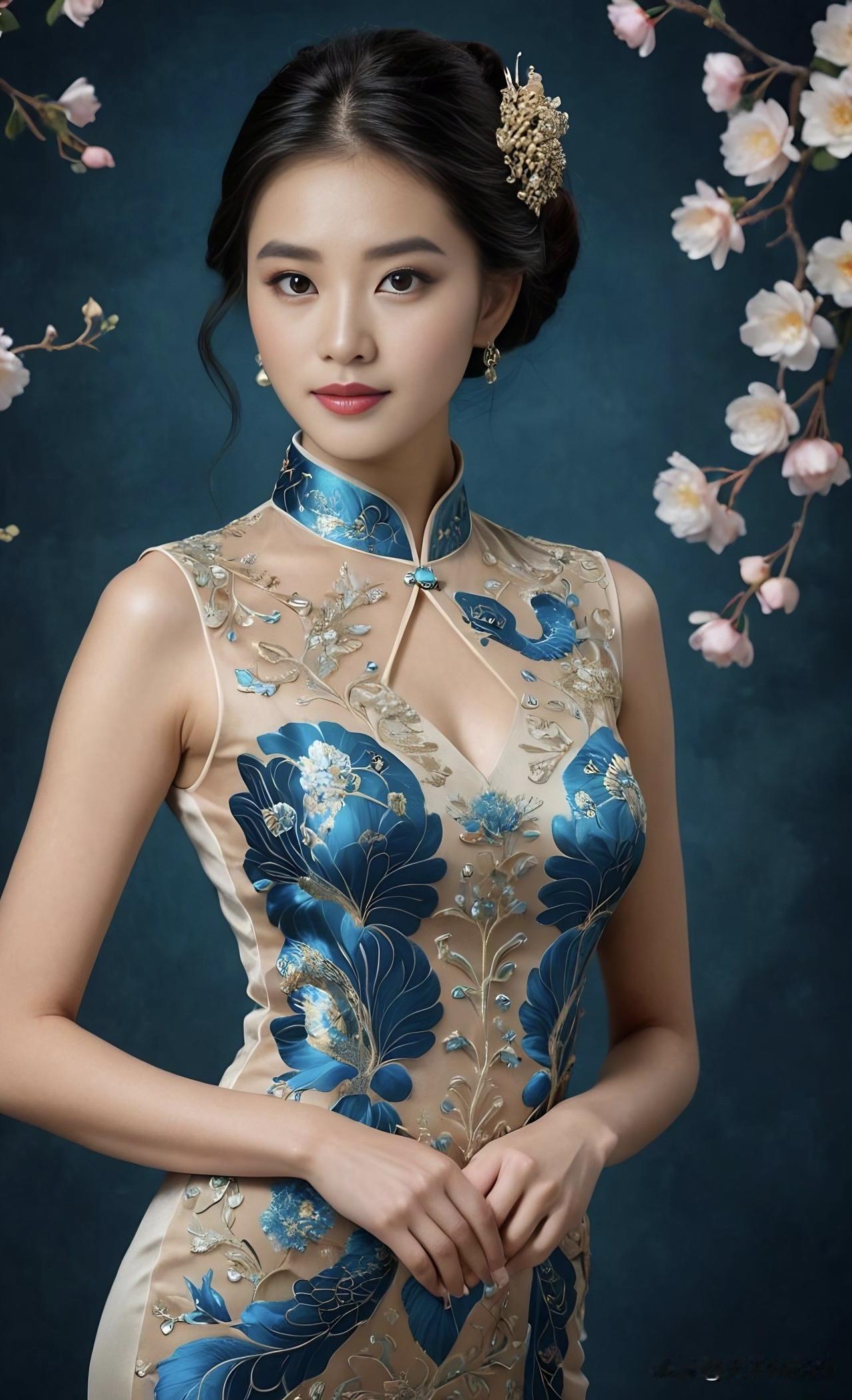 6件绝美孔雀旗袍，每一件都长在审美上！旗袍旗袍美人