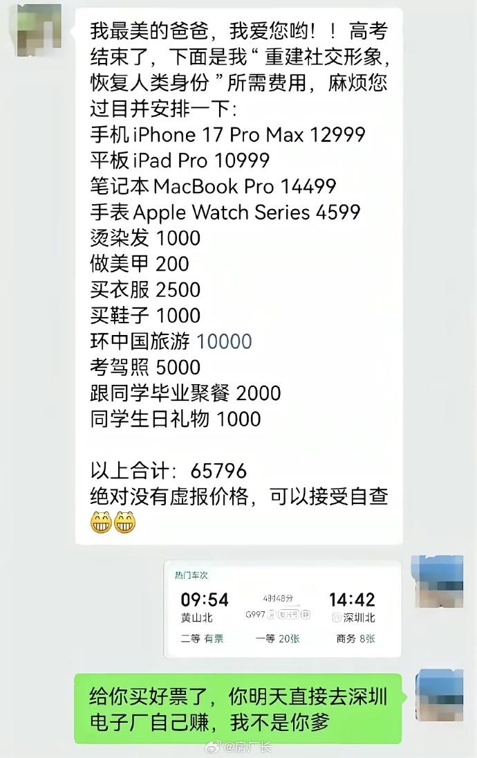 你只是高考完了，不是家里发财了[笑着哭]