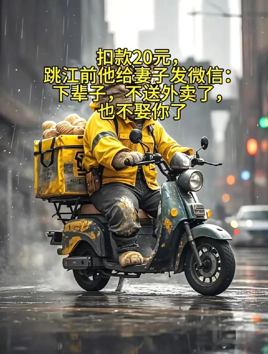 33岁外卖员桥边纵身一跃，悲剧背后，是无解的困境他送完最后一单，站在桥边，写了