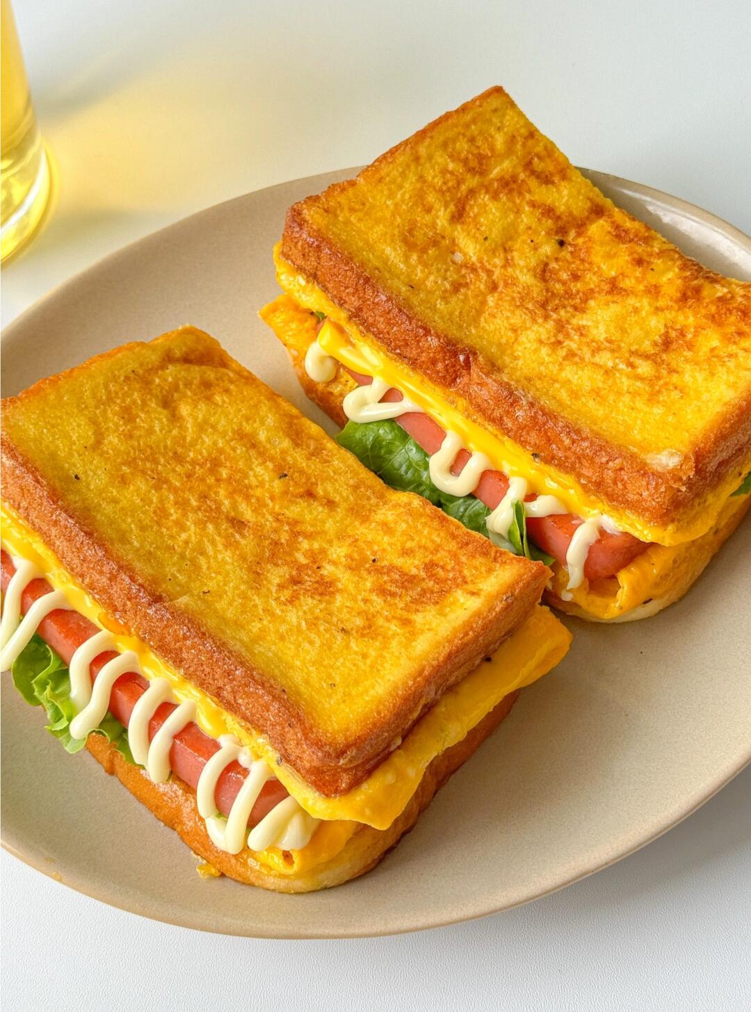 儿子说明天还要吃这个三明治！真的好好吃！