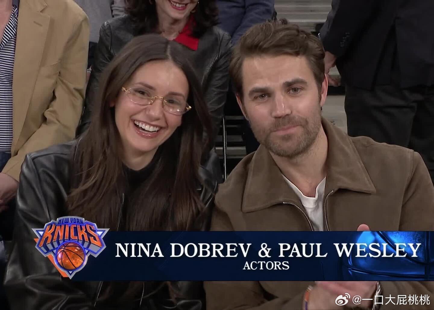 吸血鬼日记男女主妮娜·杜波夫与保罗·韦斯利一同现身NYKincksgame，1