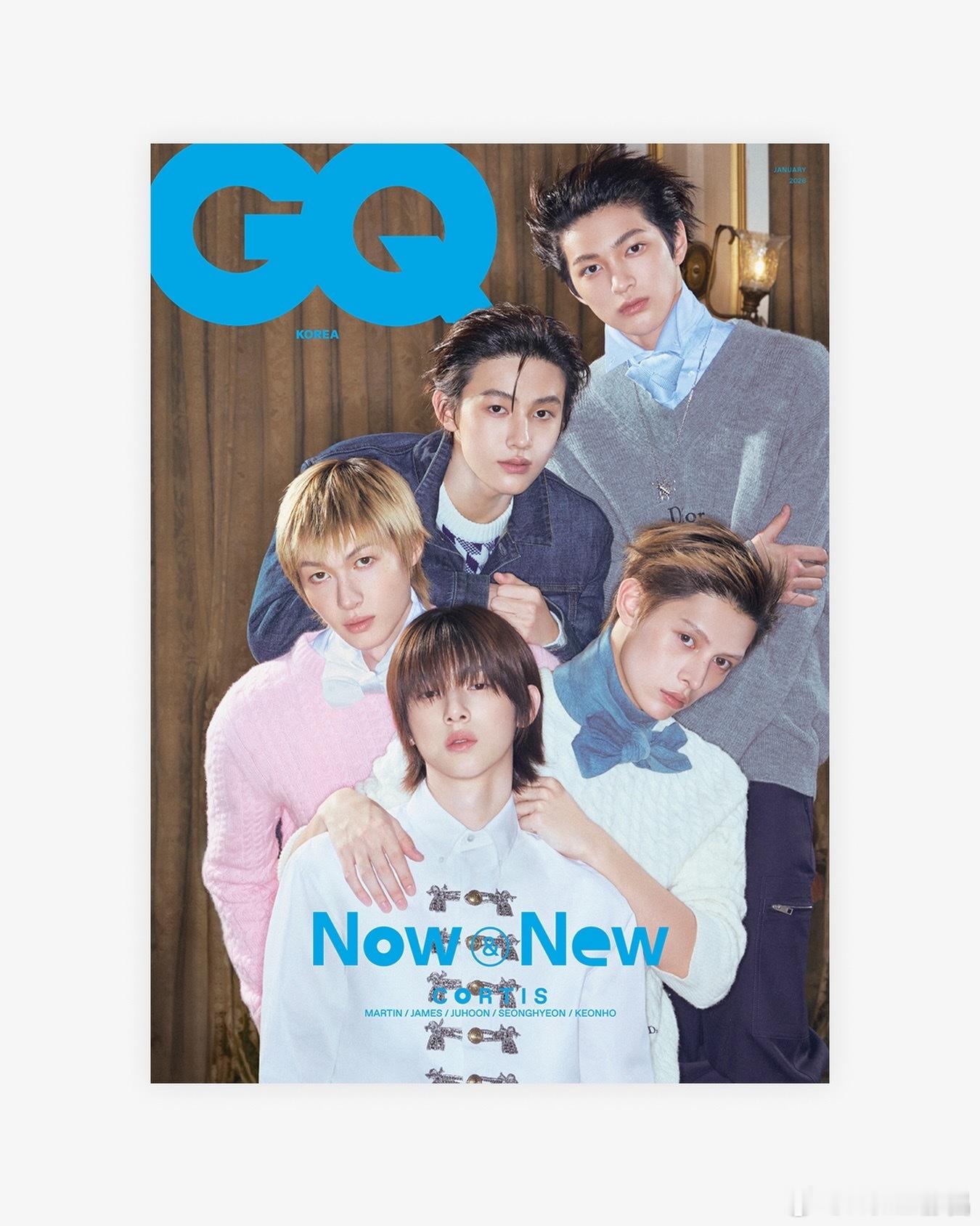 CORTIS登上韩国版《GQ》2026年开年一月刊封面，穿的都是Dior男装，此