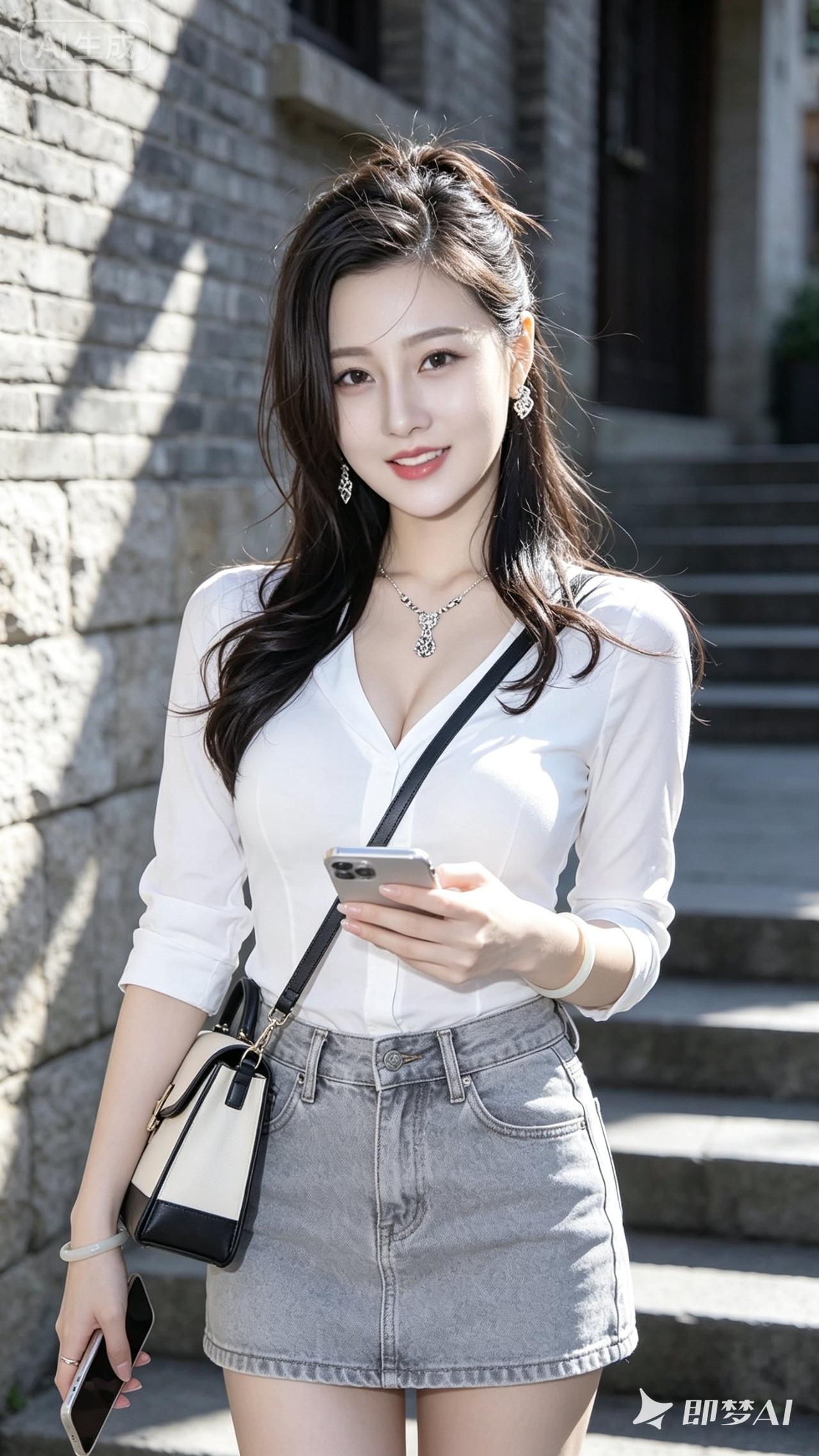 元气少女穿搭指南：白色衬衫+牛仔短裙，清新又时尚！