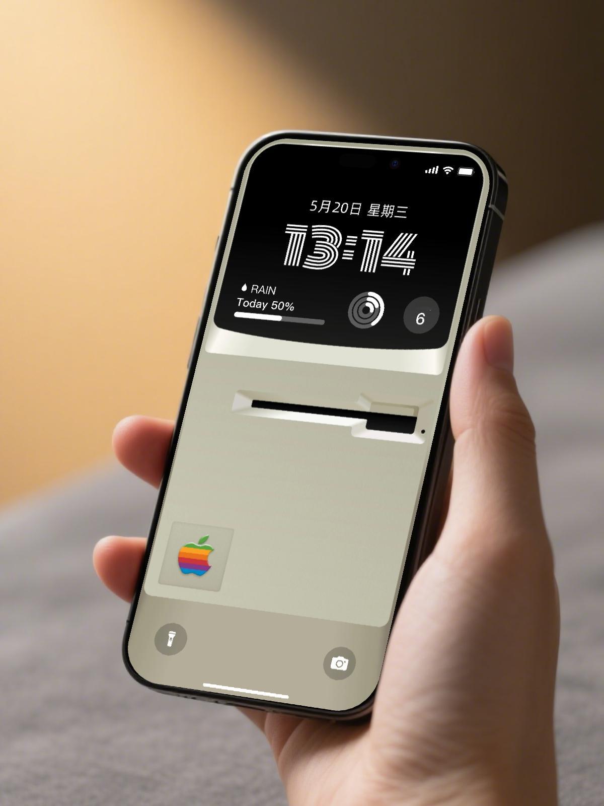 蛮有意思的一张麦金塔锁屏壁纸～