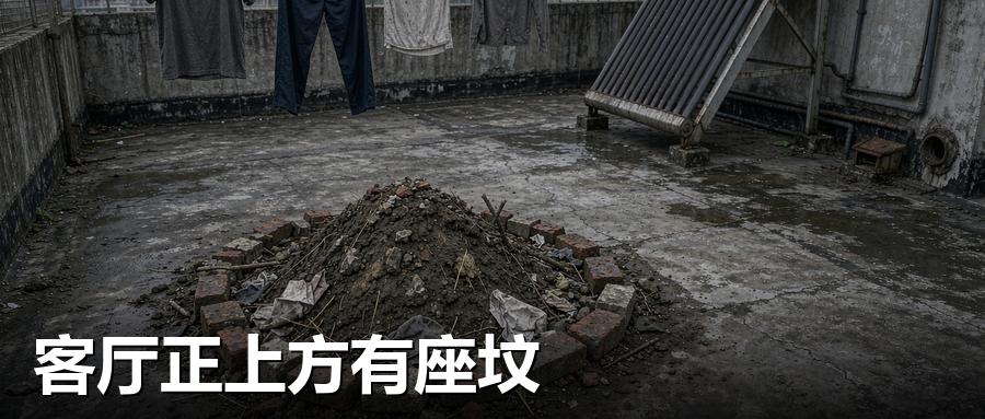 买了8年的房子，客厅正上方的天台上，竟然埋着一座坟。房主毫不知情，直到今年10月