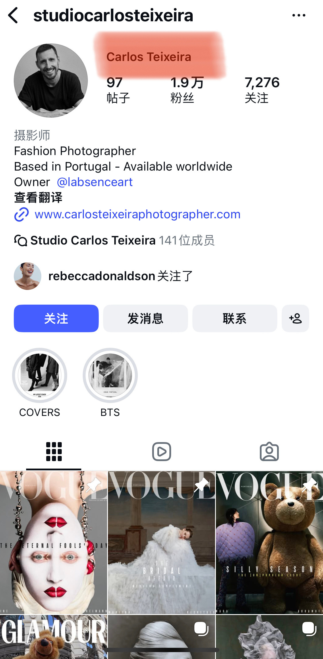 真的在哪都能找到和C罗的交集和米卡合作杂志拍摄的葡萄牙摄影师CarlosTei