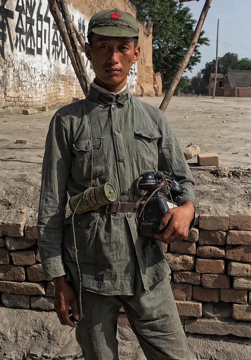 这是摄影师高清镜头下的八路军电话兵。这才是真正的顶流！1937年战时高清底片真实