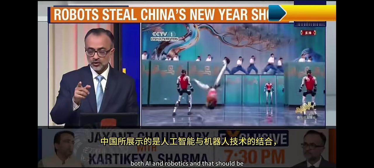 印度科学家，中国春晚展示的机器人，是AI与机器人技术相结合的产物。他们的技术水平