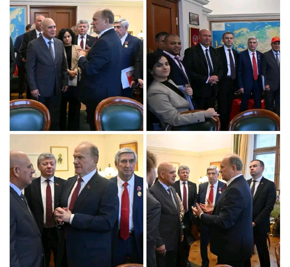 古巴共产党访俄代表团拜会俄共中央主席久加诺夫古巴共产党中央政治局委员、中央书记