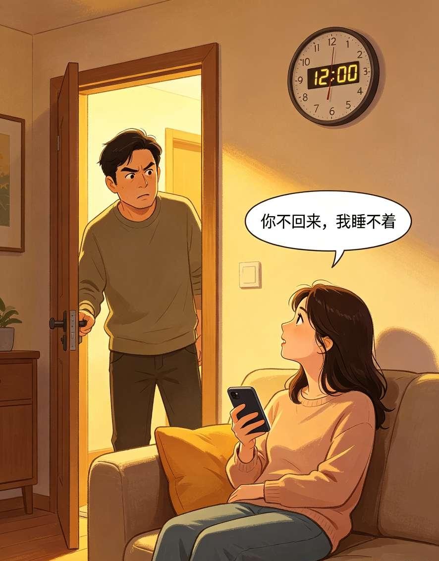 听女邻居聊天，说她老公昨天喝酒，很晚才回来。看到自己在玩手机，老公便借着酒劲儿