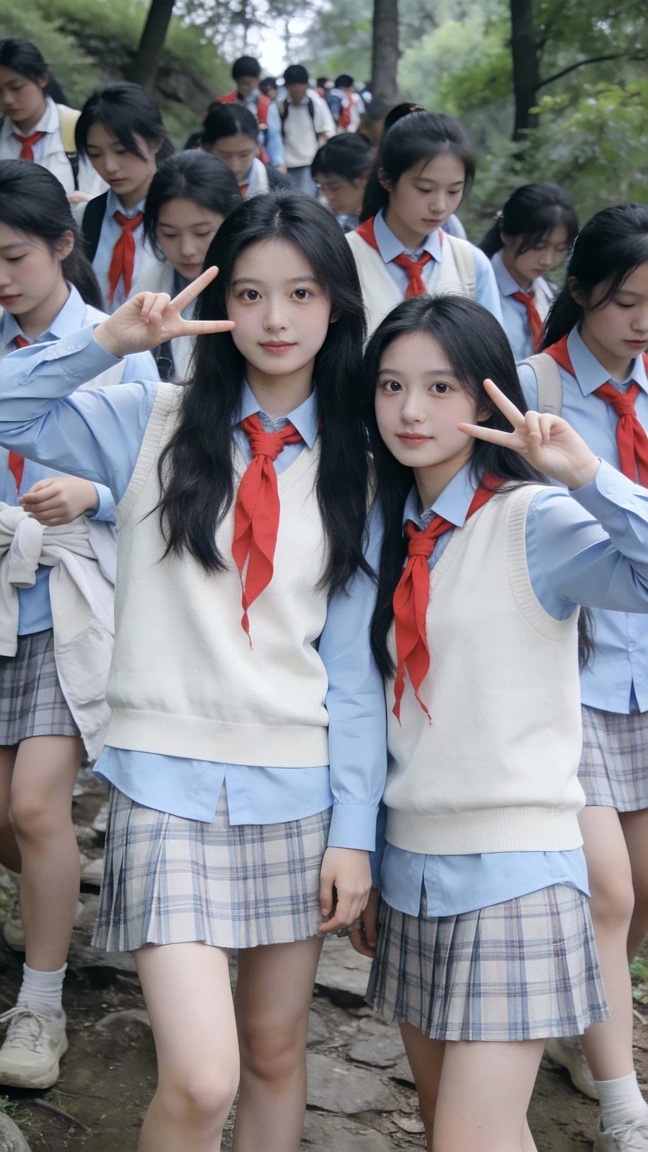 学生时代的回忆青春活力甜妹美女学院风穿搭