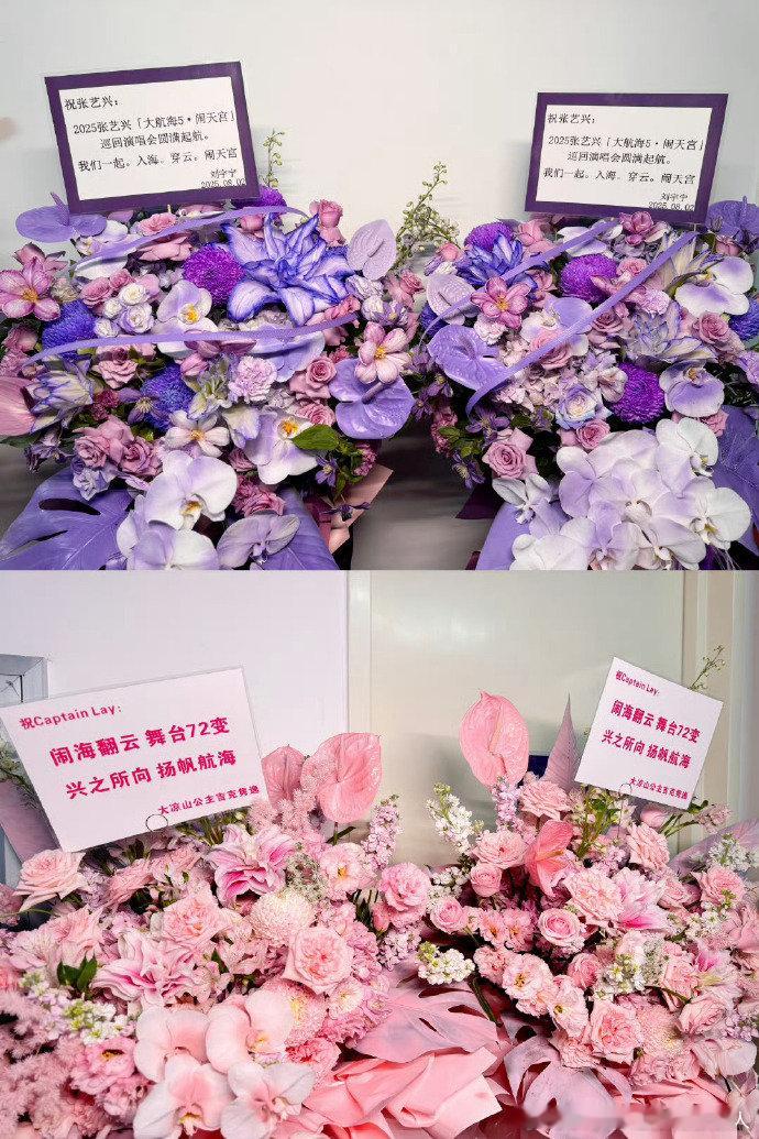 张艺兴跨越山海而来的祝福刘宇宁送张艺兴演唱会花篮暖心祝福！刘宇宁为张艺兴演唱