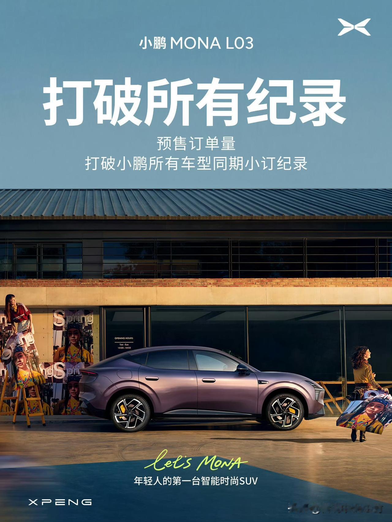 没有具体订单数字。但直接宣告“打破所有记录”。预售订单量打破小鹏所有车型同