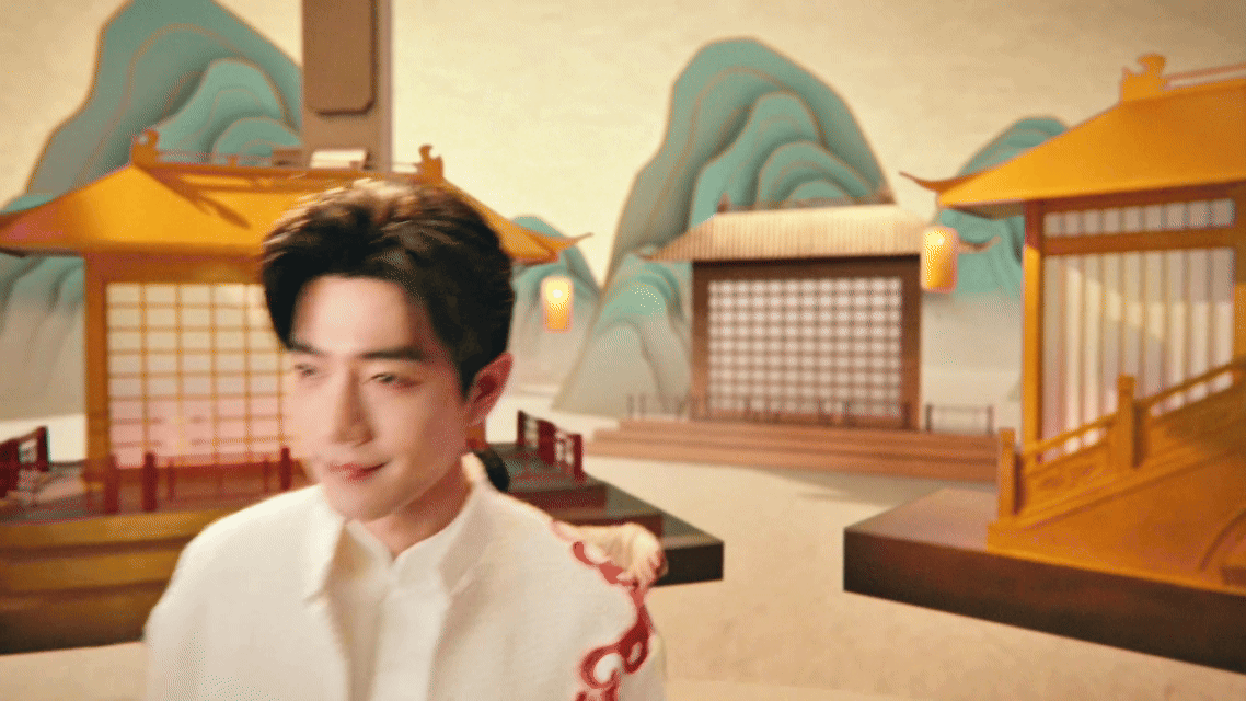 一起接接接接接彩头肖战最新短片质感绝了！修身新中式套装尽显身姿，红色祥云纹与新