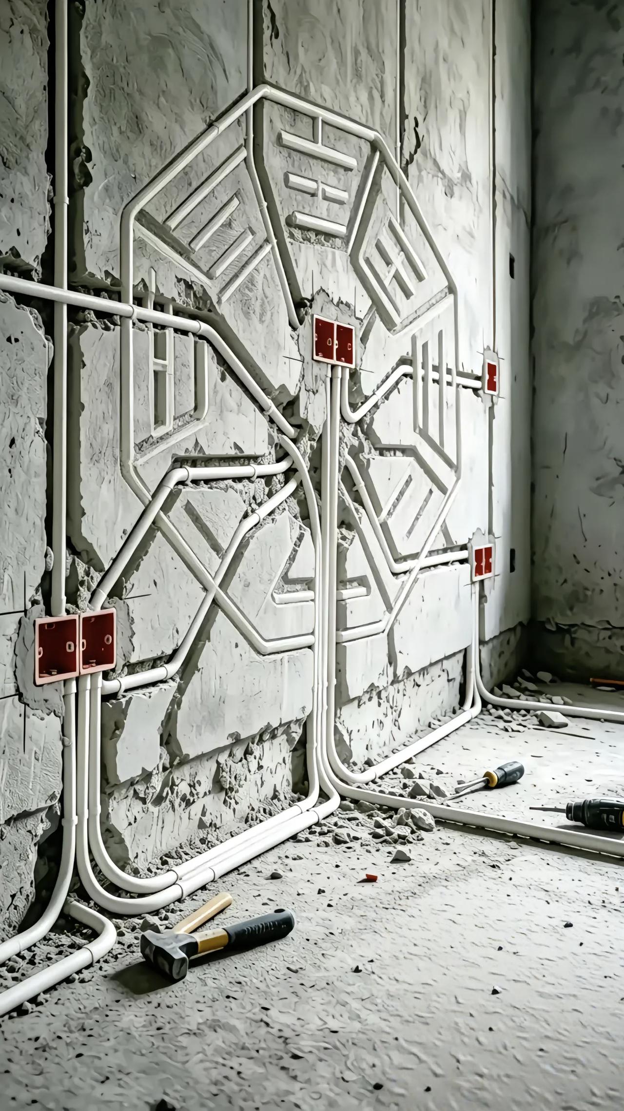 这水电工师傅是学过阵法的吧？😂好好的水电走线，愣是给做成了八卦阵。有没有懂