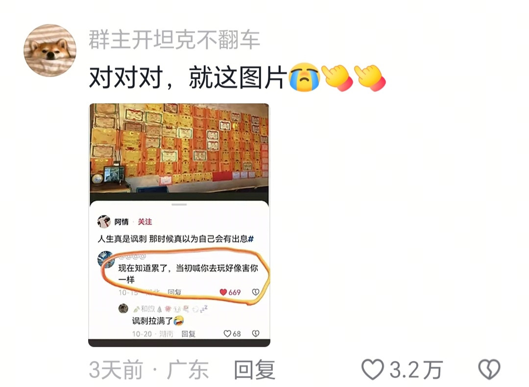 当初喊你去玩好像害你一样