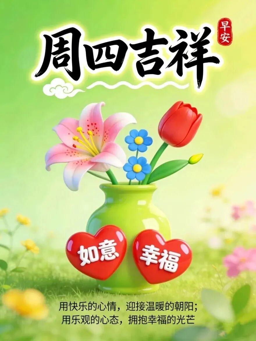 清晨的第一声问候，带来健康好运财气，清晨的第一个祝福，拥着快乐幸福平安，在这个美