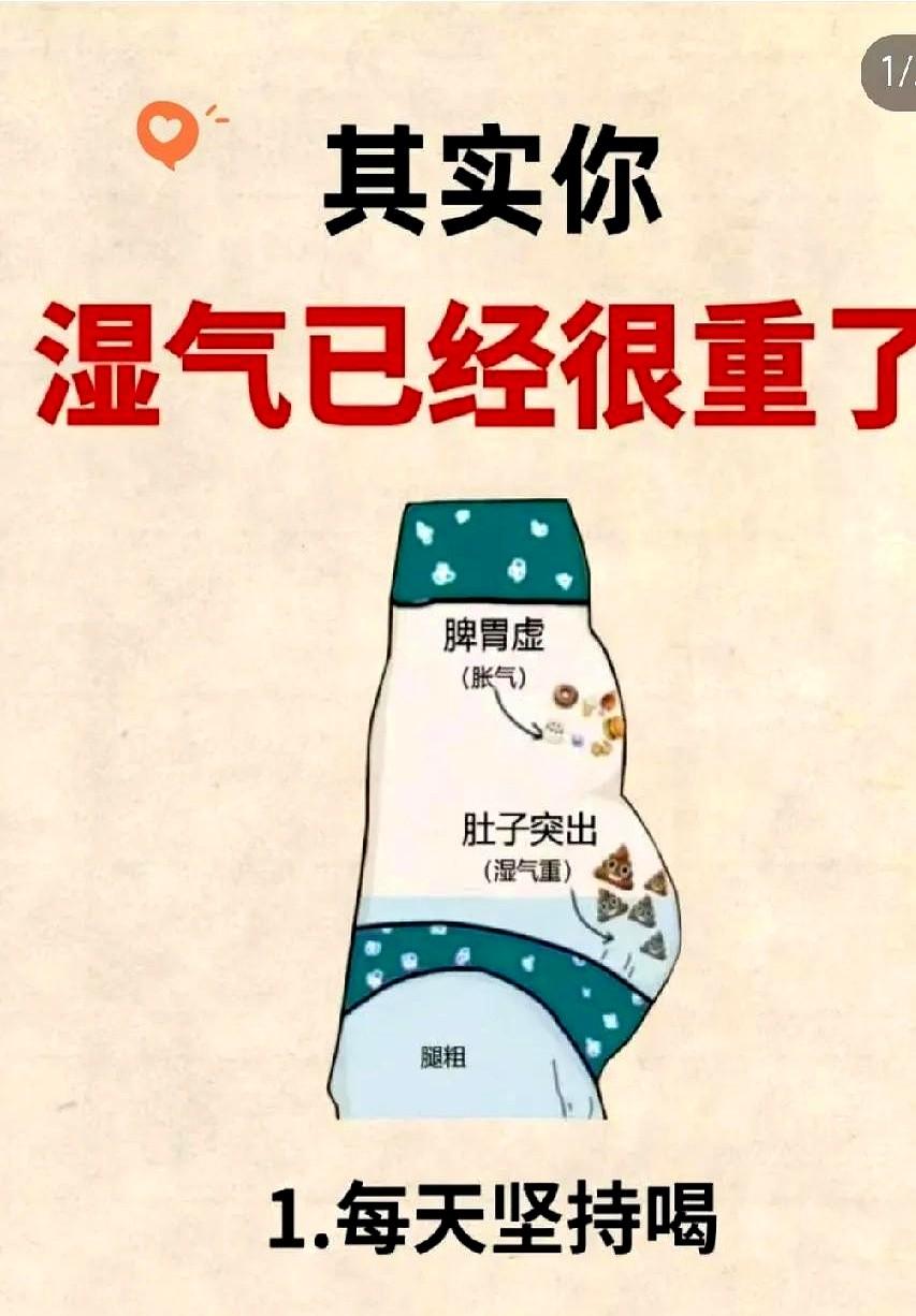 救命！原来我湿气这么重💦有没有发现明明吃得不多，但肚子就是鼓鼓的？我之
