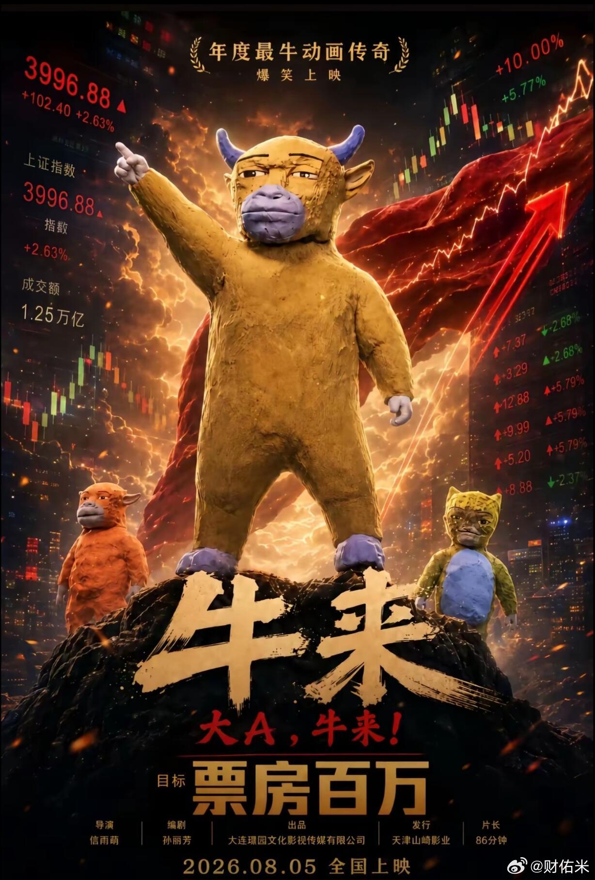 要是A股能够突破5000点，牛来票房估计都能突破10亿