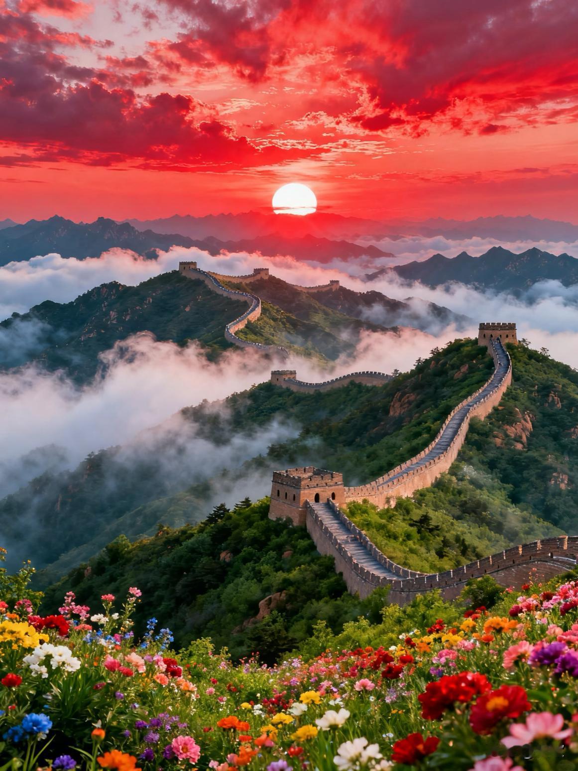 上联:万里青山披锦绣下联:九天红日耀神州横批:锦绣中华