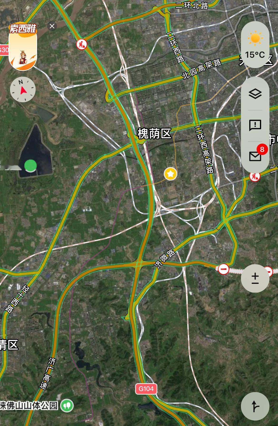 济南殷家林立交桥西向北引桥亟待改造初四走殷家林立交桥西向北方向这段路几乎拥堵