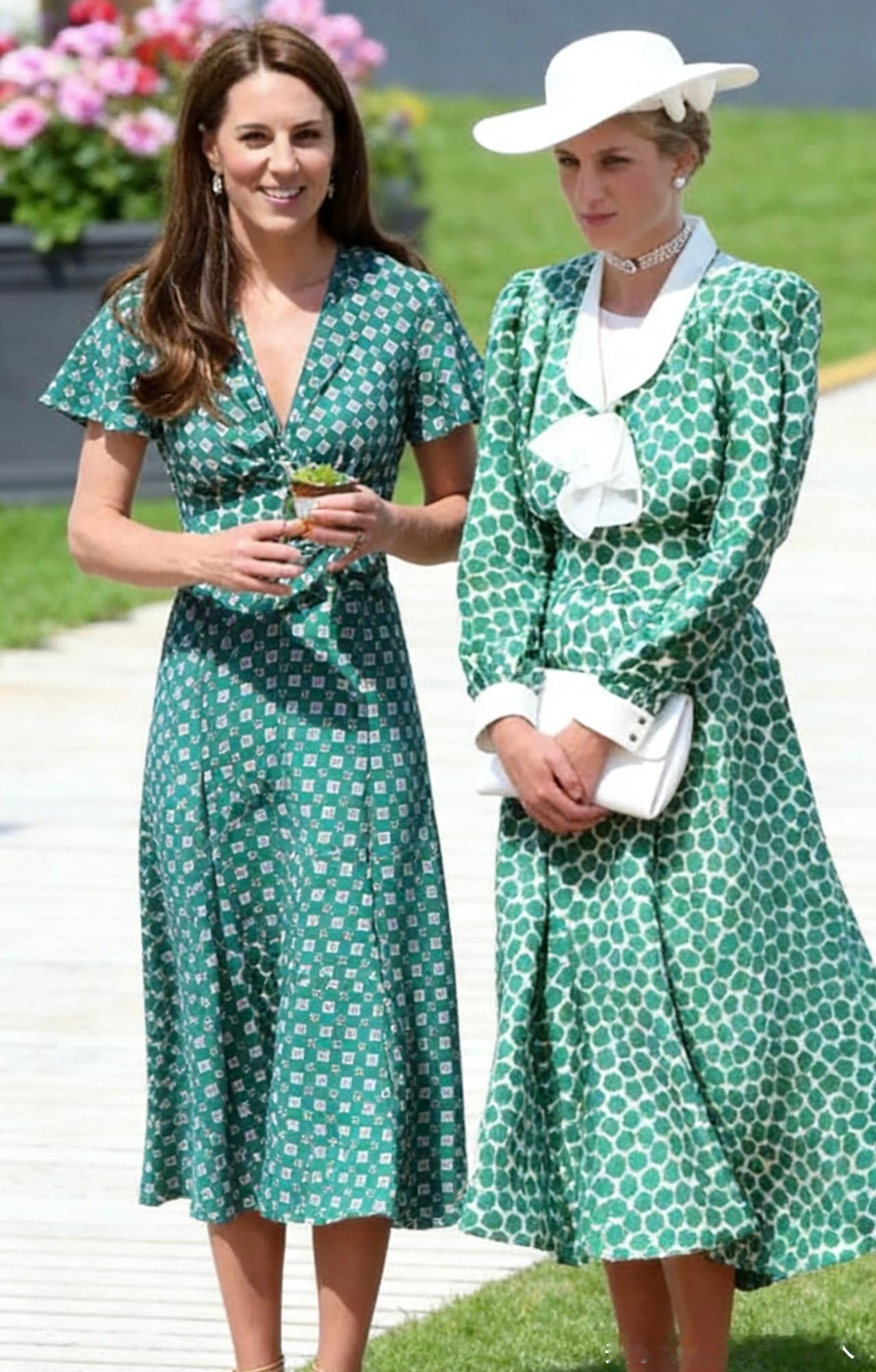 整理了一期婆媳两人同色系的衣服，早年的凯特衣服造型基本和婆婆黛安娜王妃的差不多，