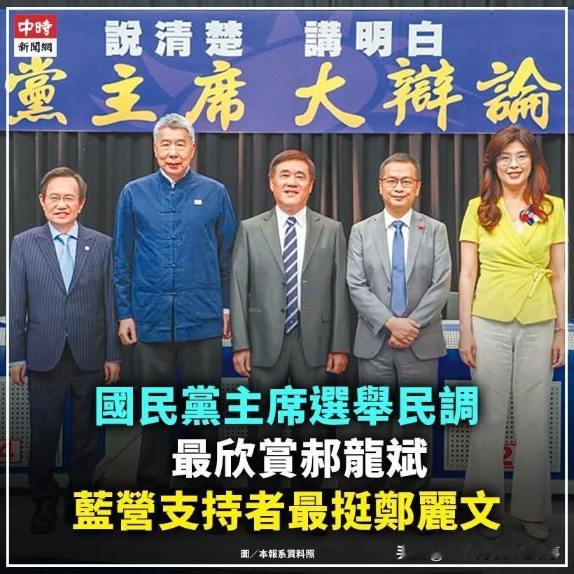 最后民调！郑丽文党员支持度第一！全民调第二。今天岛内偏绿的台湾民意基金会公布选
