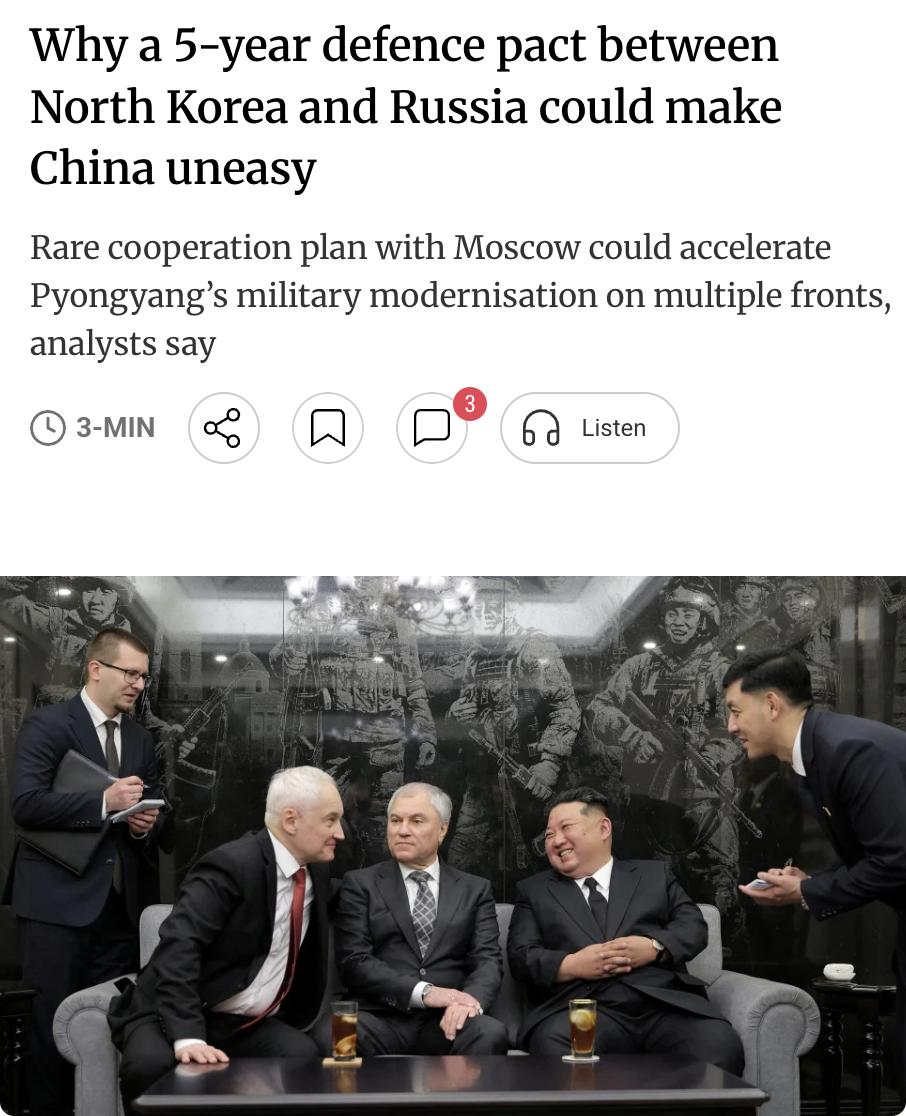 外媒：俄罗斯国防部长别洛乌索夫4月26日在平壤与朝鲜领导人金正恩会谈，称两国关系