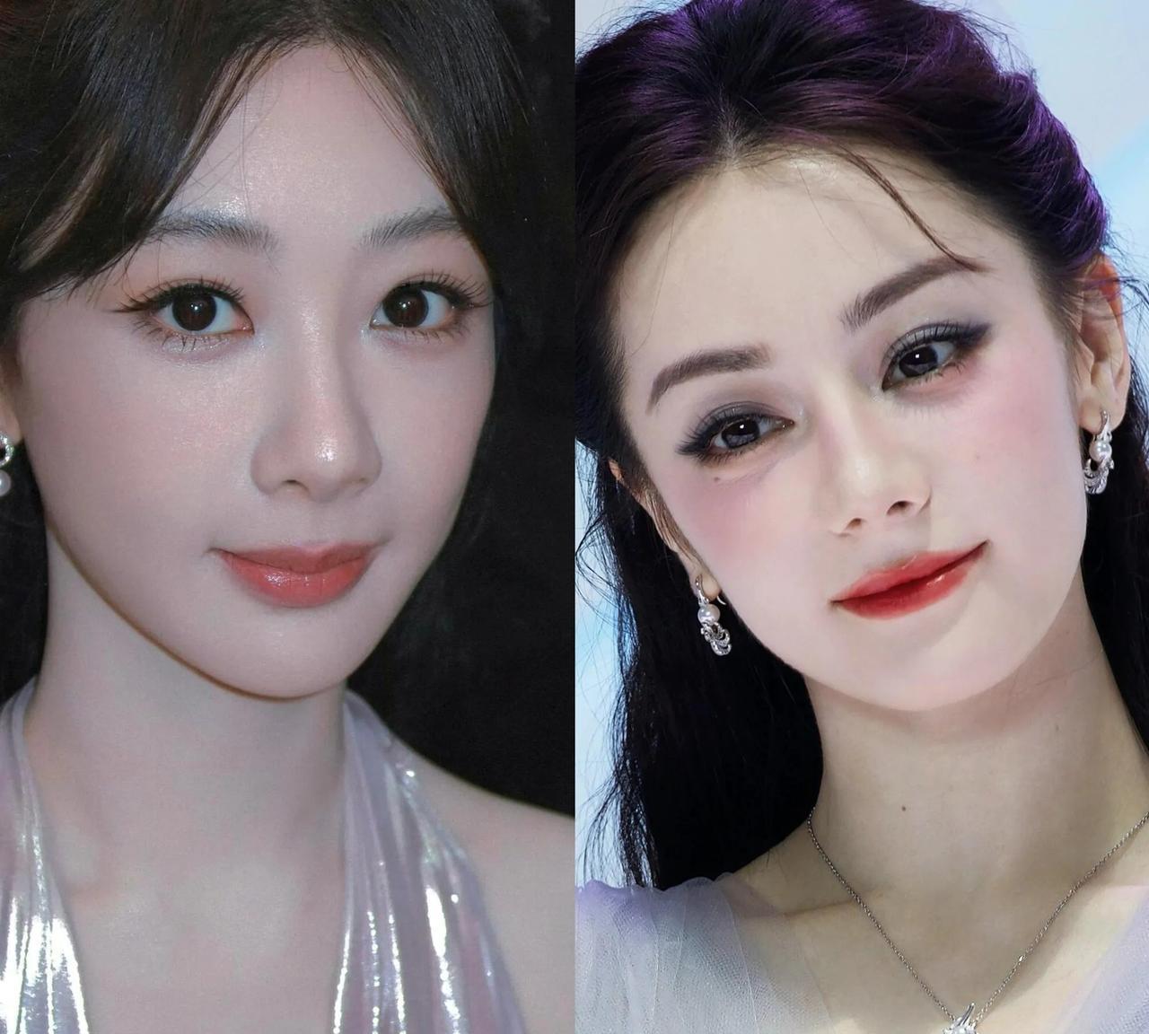 热巴和杨紫的底妆是真牛啊！热巴那皮肤白得像自带柔光，凑近看都没啥粉感，光底下润