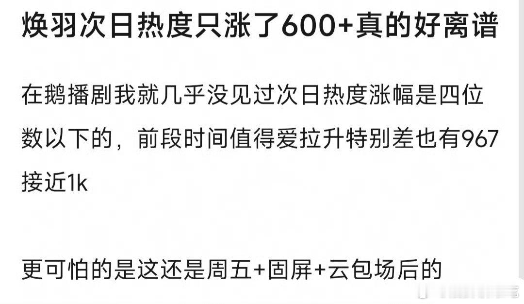 焕羽：在看的都说好，不说好的已经不看了[doge]​​​