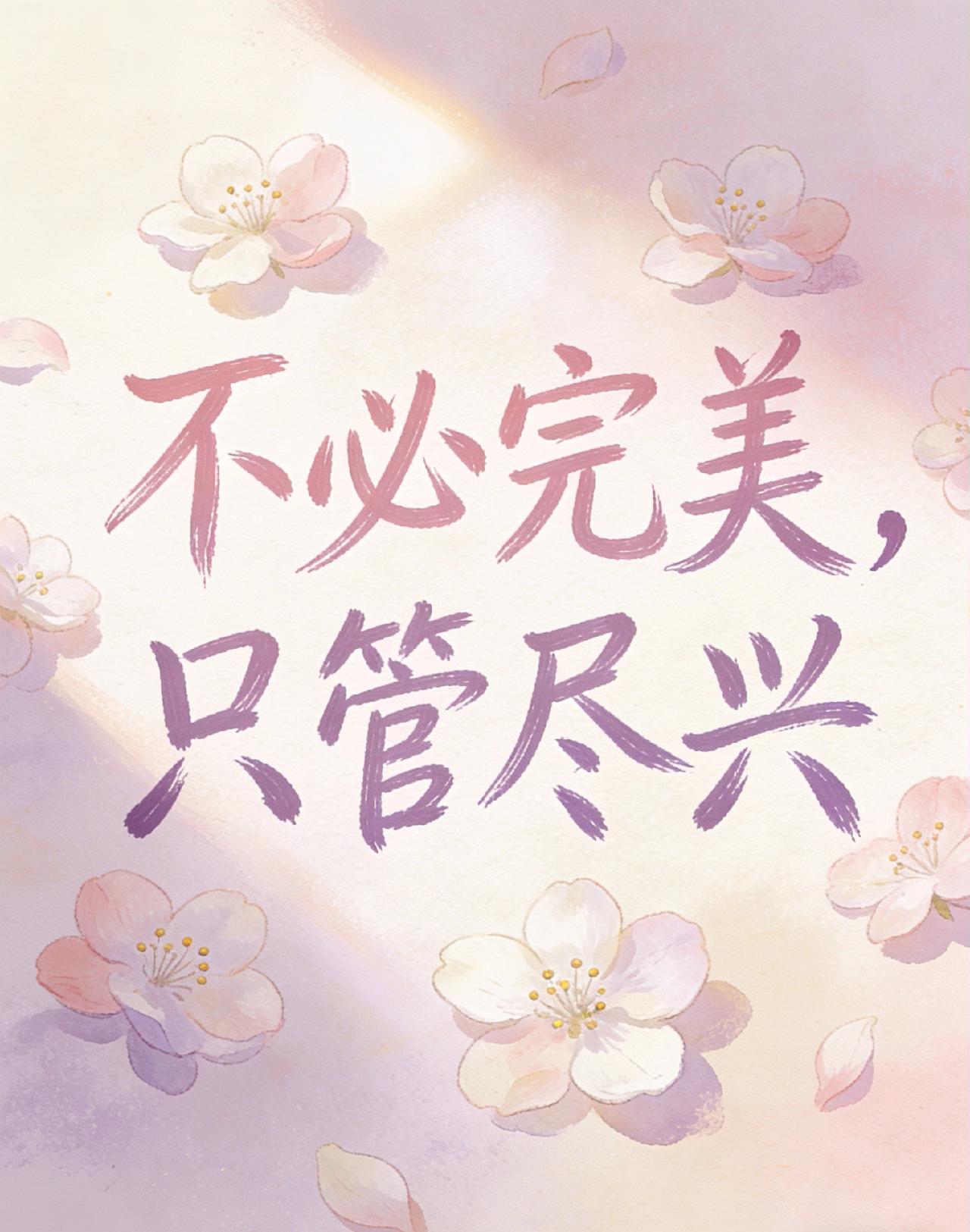 ✨这一句，送给辛苦的你从今天起，试着对自己说一句：“不必完美，只管尽兴。”很