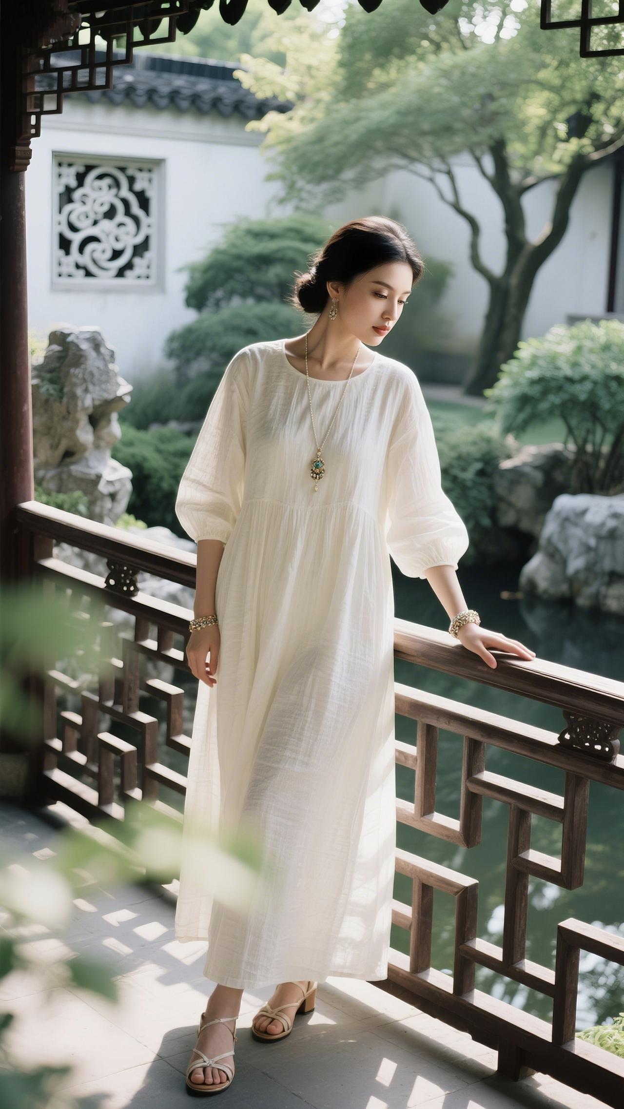 每日分享国风古韵长裙中式美学服饰旗袍