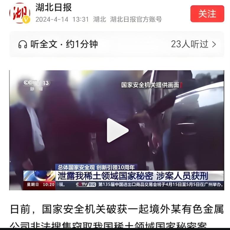 中国稀土机密遭泄！中国稀土还“希罕”吗？副总经理叛国被判重刑，网友怒了：内奸何时